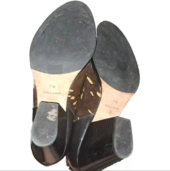 Cole Haan 7.5 Womens Brown Black Booties SB5#1 - Picture 5 of 5